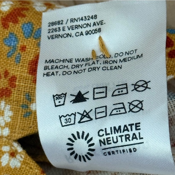 Reformation Taylor Linen Skirt Flora Junie Size 10 - Picture 15 of 15